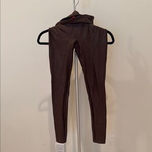 Spanx brown faux leather leggings